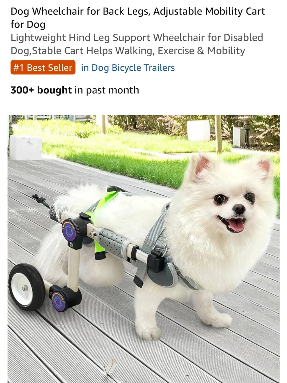 NEW LetPetRun Dog Wheelchair for Back Legs , Adjustable Mobility Cart - XS